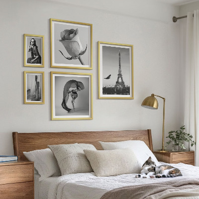 Set slika iznad kauča Elegantni crno-bijeli Pariz