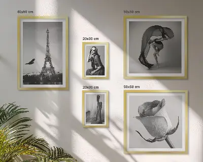 Set slika iznad kauča elegantni crno-bijeli prizori Pariza