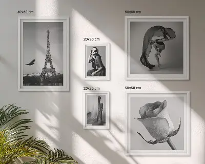 Set slika iznad kauča elegantni crno-bijeli prizori Pariza