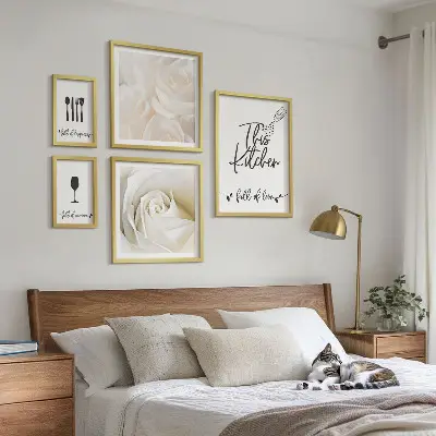Set slika s biljnim motivima elegantna dekoracija za kuhinju iznad kauča
