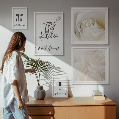 Set slika iznad kauča Elegantna biljna dekoracija kuhinje