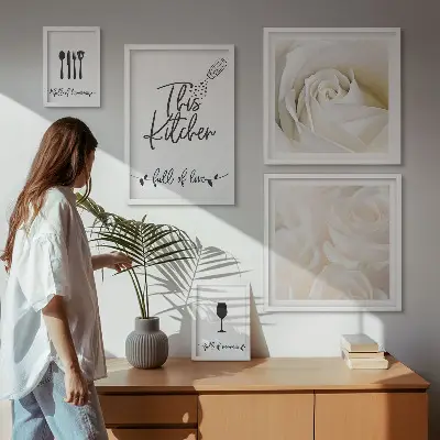 Set slika s biljnim motivima elegantna dekoracija za kuhinju iznad kauča
