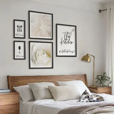 Set slika s biljnim motivima elegantna dekoracija za kuhinju iznad kauča