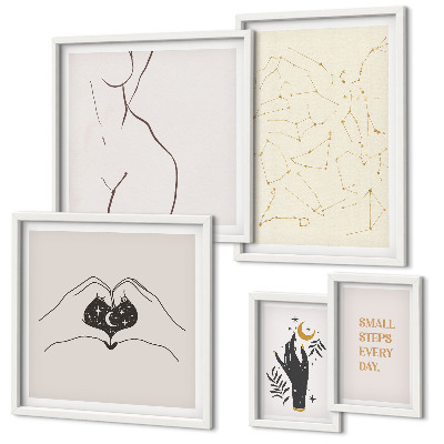 Set slika iznad kauča Minimalistički svemirski motivi