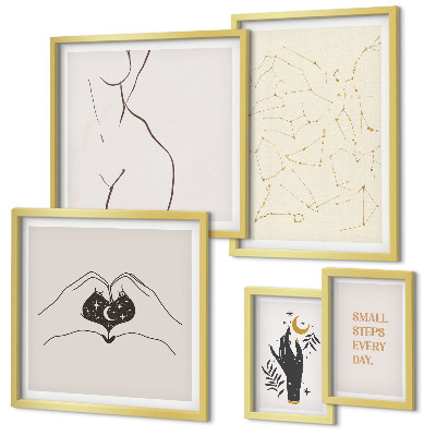Set slika iznad kauča Minimalistički svemirski motivi