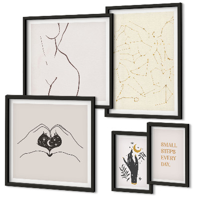 Set slika iznad kauča Minimalistički svemirski motivi