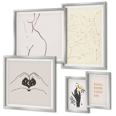 Set slika iznad kauča Minimalistički svemirski motivi