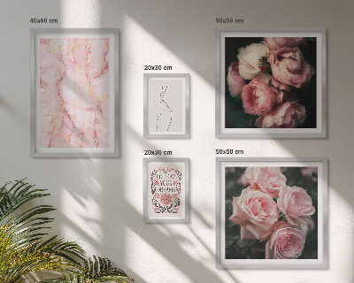 Set 5 slika u okviru Ružičasto cvijeće u boho stilu