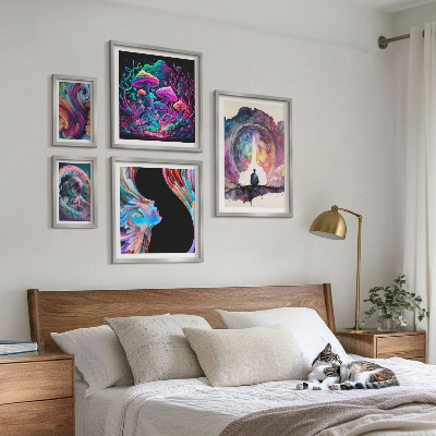 Set slika iznad kauča Kozmičke inspiracije nadrealizam