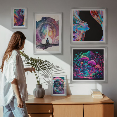 Set slika iznad kauča Kozmičke inspiracije nadrealizam