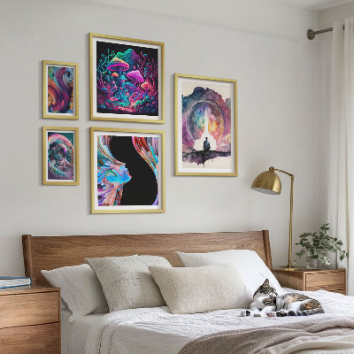 Set slika iznad kauča Kozmičke inspiracije nadrealizam