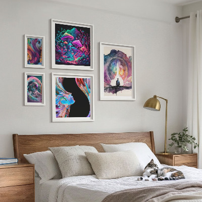 Set slika iznad kauča Kozmičke inspiracije nadrealizam