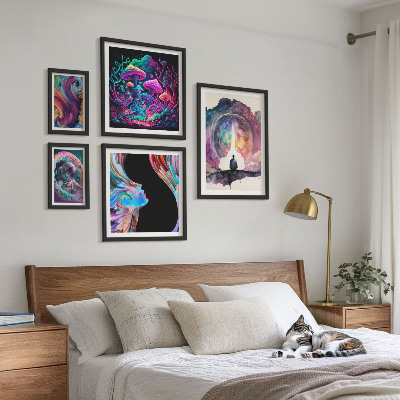 Set slika iznad kauča Kozmičke inspiracije nadrealizam