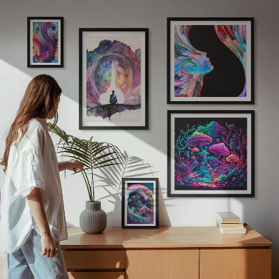 Set slika iznad kauča Kozmičke inspiracije nadrealizam