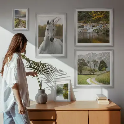 Poliptih u okviru pejzaži s motivom konja