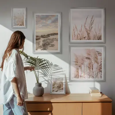Set slika iznad kauča primorski krajolici sa suncem
