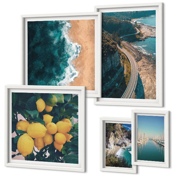 Set 5 slika u okviru Citrusi na plaži