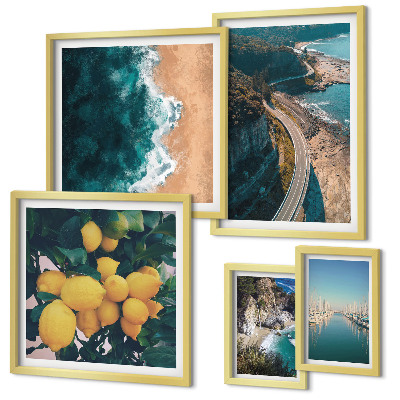 Set 5 slika u okviru Citrusi na plaži