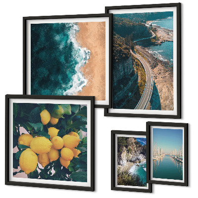Set 5 slika u okviru Citrusi na plaži