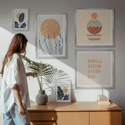 Set slika s biljnim motivima elegantni posteri za uređenje iznad kauča