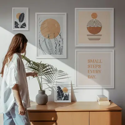 Set slika s biljnim motivima elegantni posteri za uređenje iznad kauča
