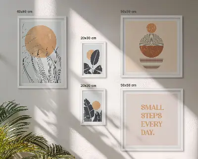 Set slika s biljnim motivima elegantni posteri za uređenje iznad kauča