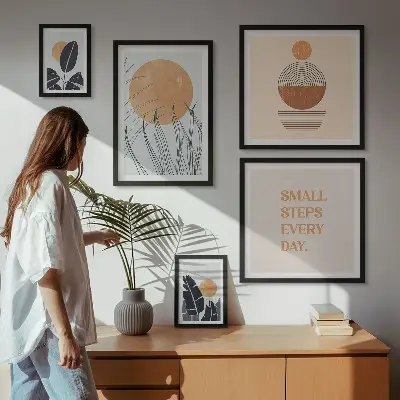 Set slika s biljnim motivima elegantni posteri za uređenje iznad kauča