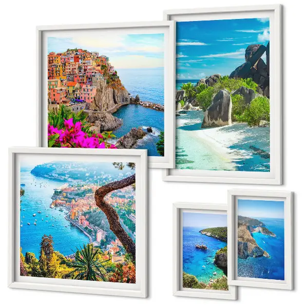 Pogledi na primorske krajolike set 5 slika u okviru