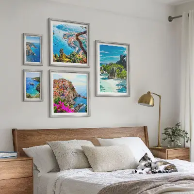 Pogledi na primorske krajolike set 5 slika u okviru