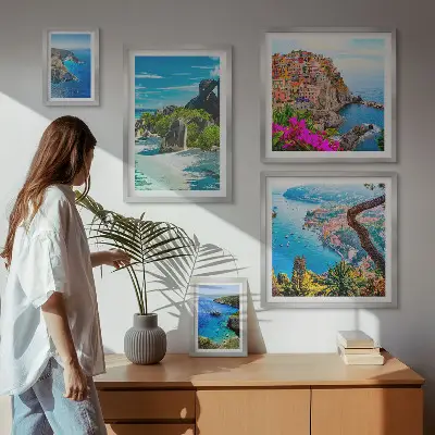 Pogledi na primorske krajolike set 5 slika u okviru