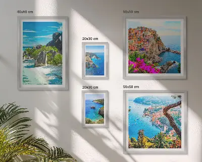 Pogledi na primorske krajolike set 5 slika u okviru