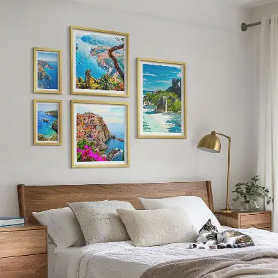 Pogledi na primorske krajolike set 5 slika u okviru