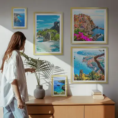 Pogledi na primorske krajolike set 5 slika u okviru