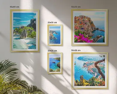 Pogledi na primorske krajolike set 5 slika u okviru