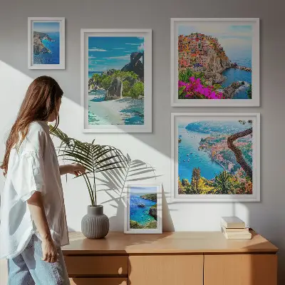 Pogledi na primorske krajolike set 5 slika u okviru