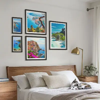 Pogledi na primorske krajolike set 5 slika u okviru