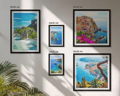 Pogledi na primorske krajolike set 5 slika u okviru