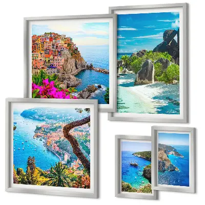 Pogledi na primorske krajolike set 5 slika u okviru