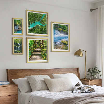 Set slika iznad kauča Zelene oaze mira u šumi