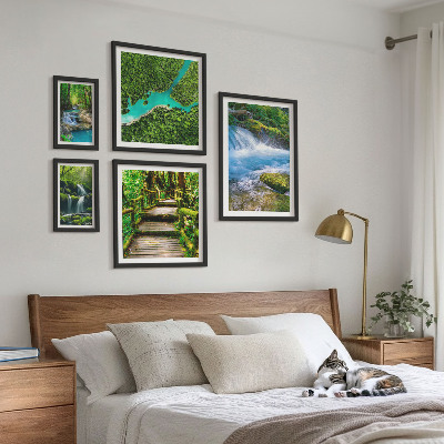 Set slika iznad kauča Zelene oaze mira u šumi