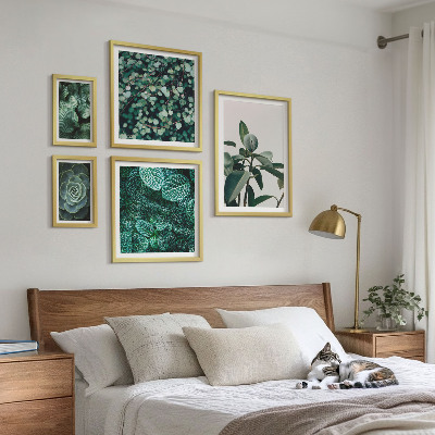 Poliptih u okviru Biljni motivi zeleno lišće