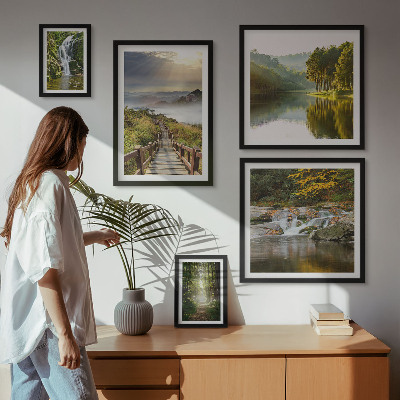 Set 5 slika u okviru Prirodni krajolici slapovi šumske staze