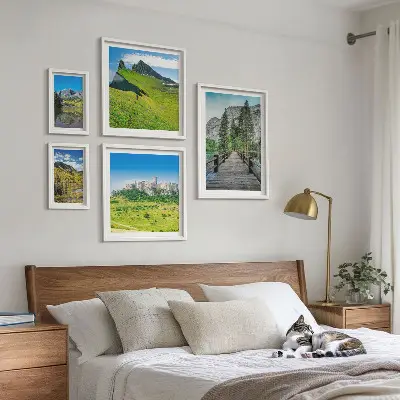 Slapovi planinskih krajolika set slika iznad kauča