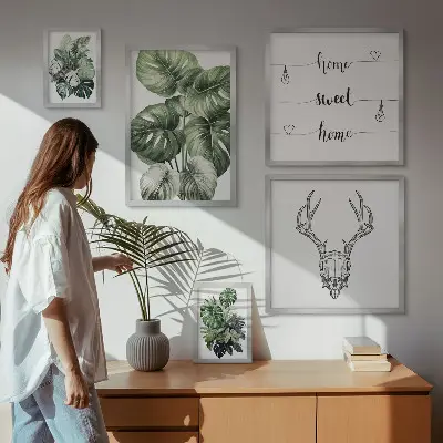 Set od 5 slika u okviru biljni motivi s prirodnim ugođajem
