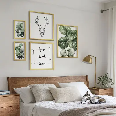 Set od 5 slika u okviru biljni motivi s prirodnim ugođajem