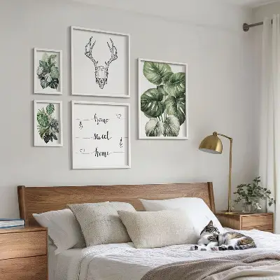 Set od 5 slika u okviru biljni motivi s prirodnim ugođajem