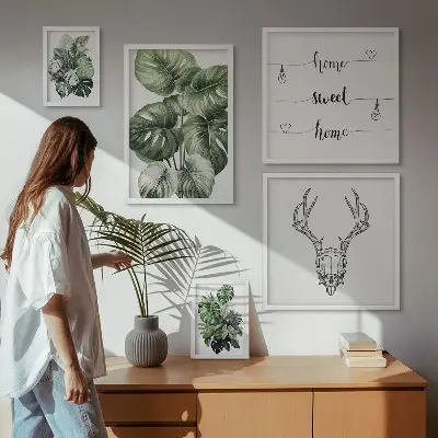 Set od 5 slika u okviru biljni motivi s prirodnim ugođajem