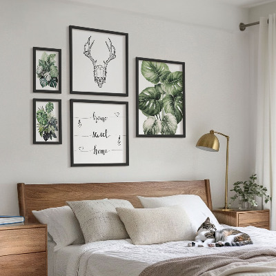 Set 5 slika u okviru Biljni motivi s prirodnim domom