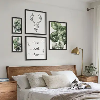 Set od 5 slika u okviru biljni motivi s prirodnim ugođajem