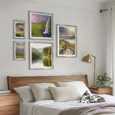 Set slika za iznad kauča s motivima planinskih krajolika i slapova